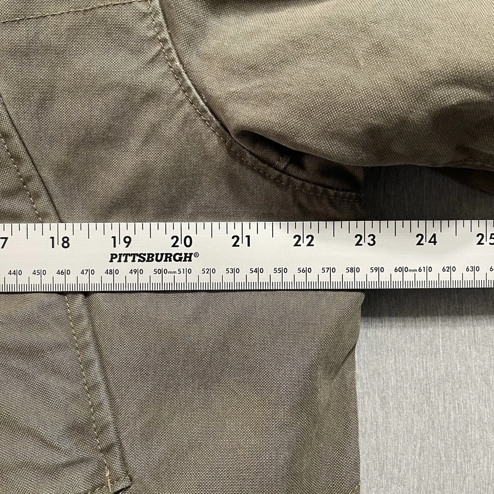 Gap Mens Jacket M Olive Green Sherpa Lined Hooded Utility Parka Canvas Military